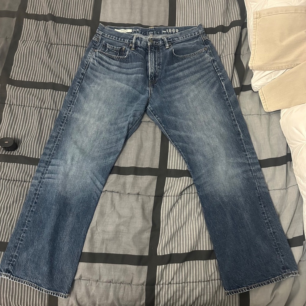 Gap 1969 Mens Loose Fit Denim Jeans 34x30